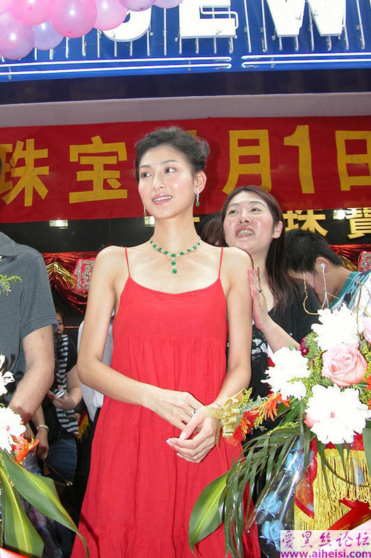 香港明星李彩桦出席商业活动时的高清数码现场图片
