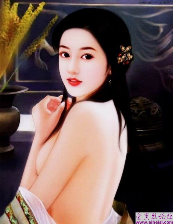 国产古装美女油画
