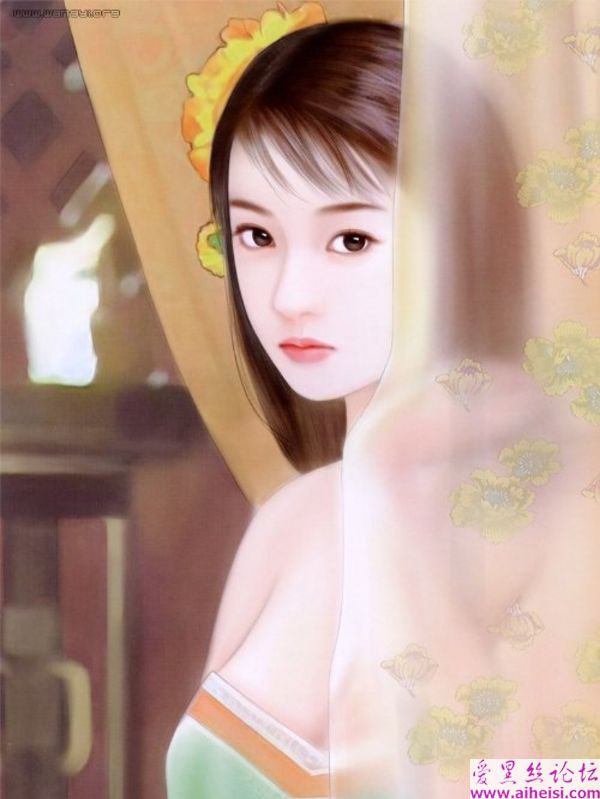 国产古装美女油画