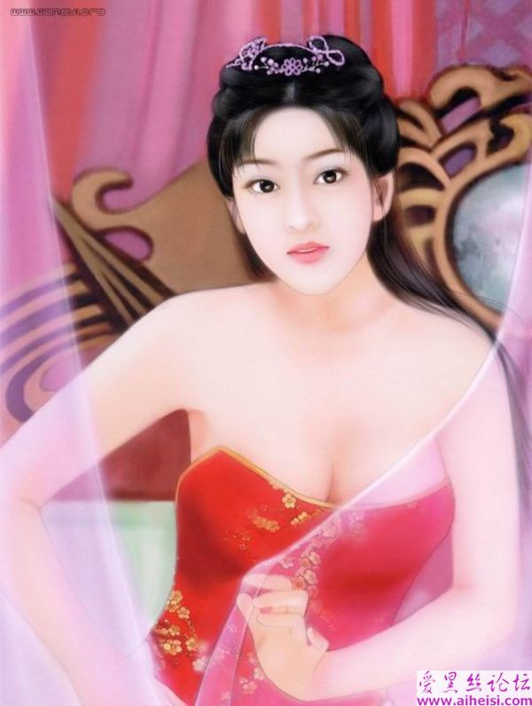 国产古装美女油画