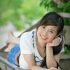 夕阳下青春靓丽国产美女